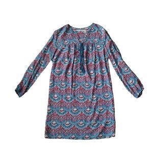 Chelsea & Violet Multicolored Mandala Print Peekaboo Long Sleeve Shift Dress
